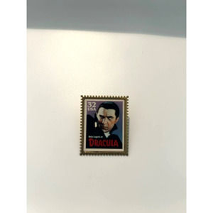 Vintage 1997 Dracula Pinback Pin Stamp Designs US Postal Service Bela Lugosi